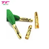 Custom Metal Shoelace Aglets Clips Directly Factory, Brass Engraving Gold Brass Aglet Tips With Black Enamel
