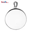 Beadsnice Sterling silver blank 20mm inside diameter 18.5mm photo frame necklace pendant 27612