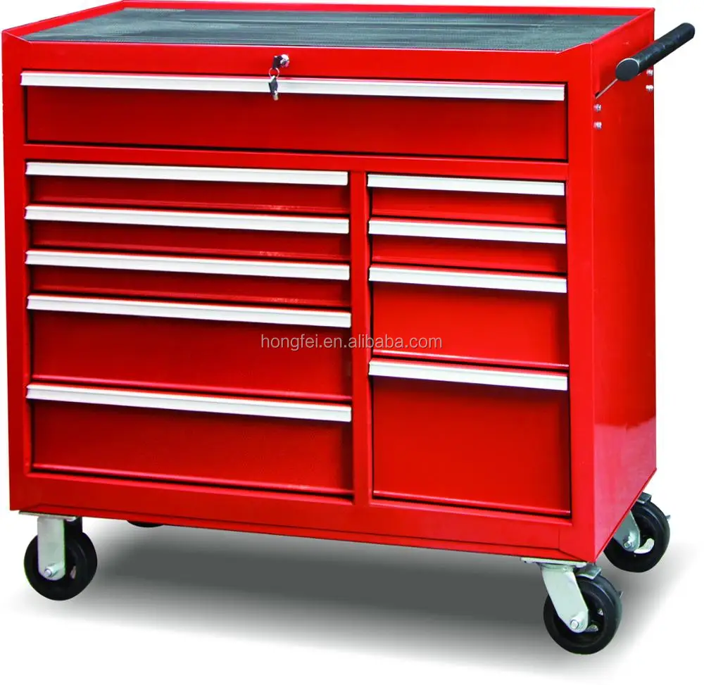 42 Inch Hongfei Large Drawer Roller Metal Combo Tool Chest With Wooden ...