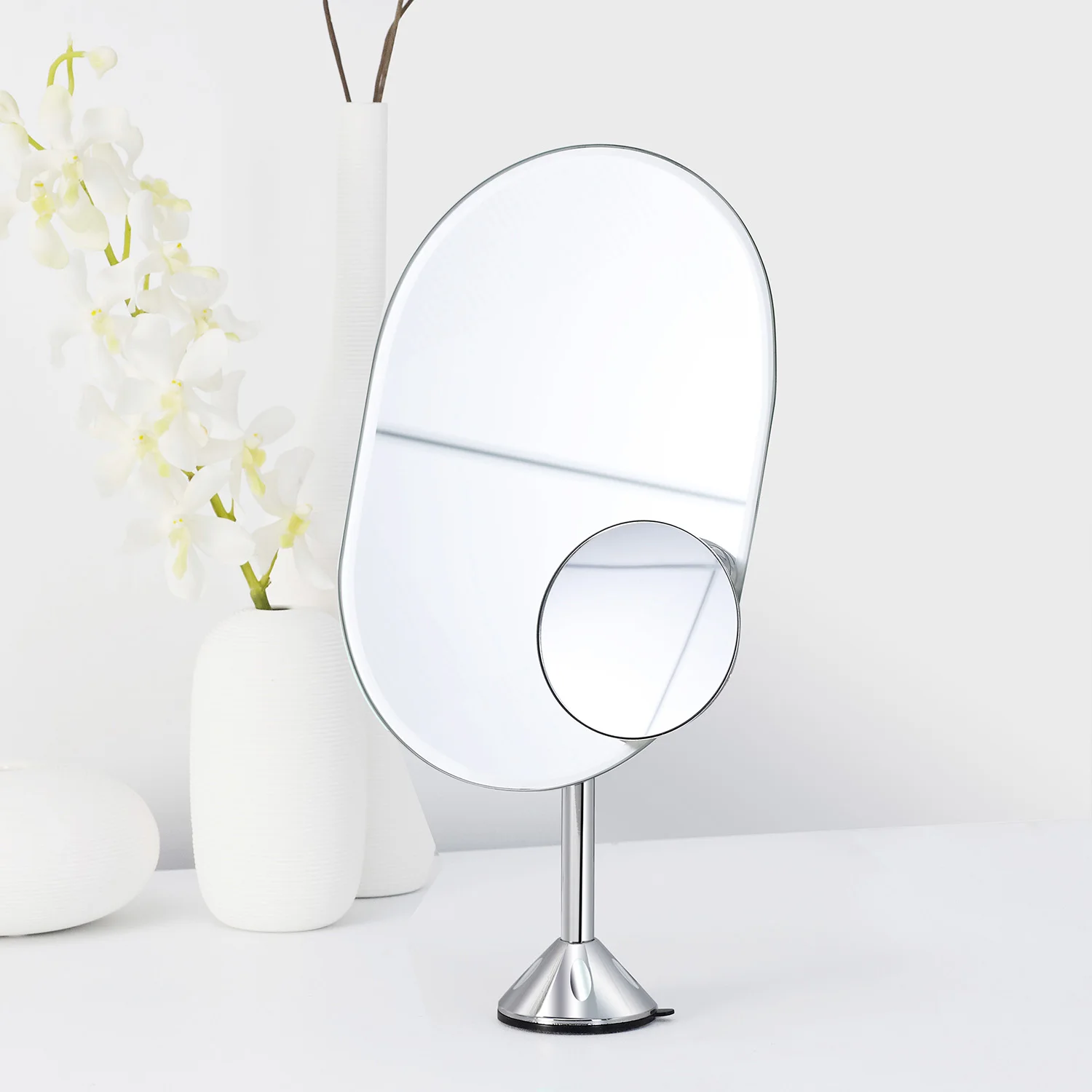 360 Degree Swivel One Sided Tabletop Vanity Mirror On A Suction Cup Base Buy High Quality
