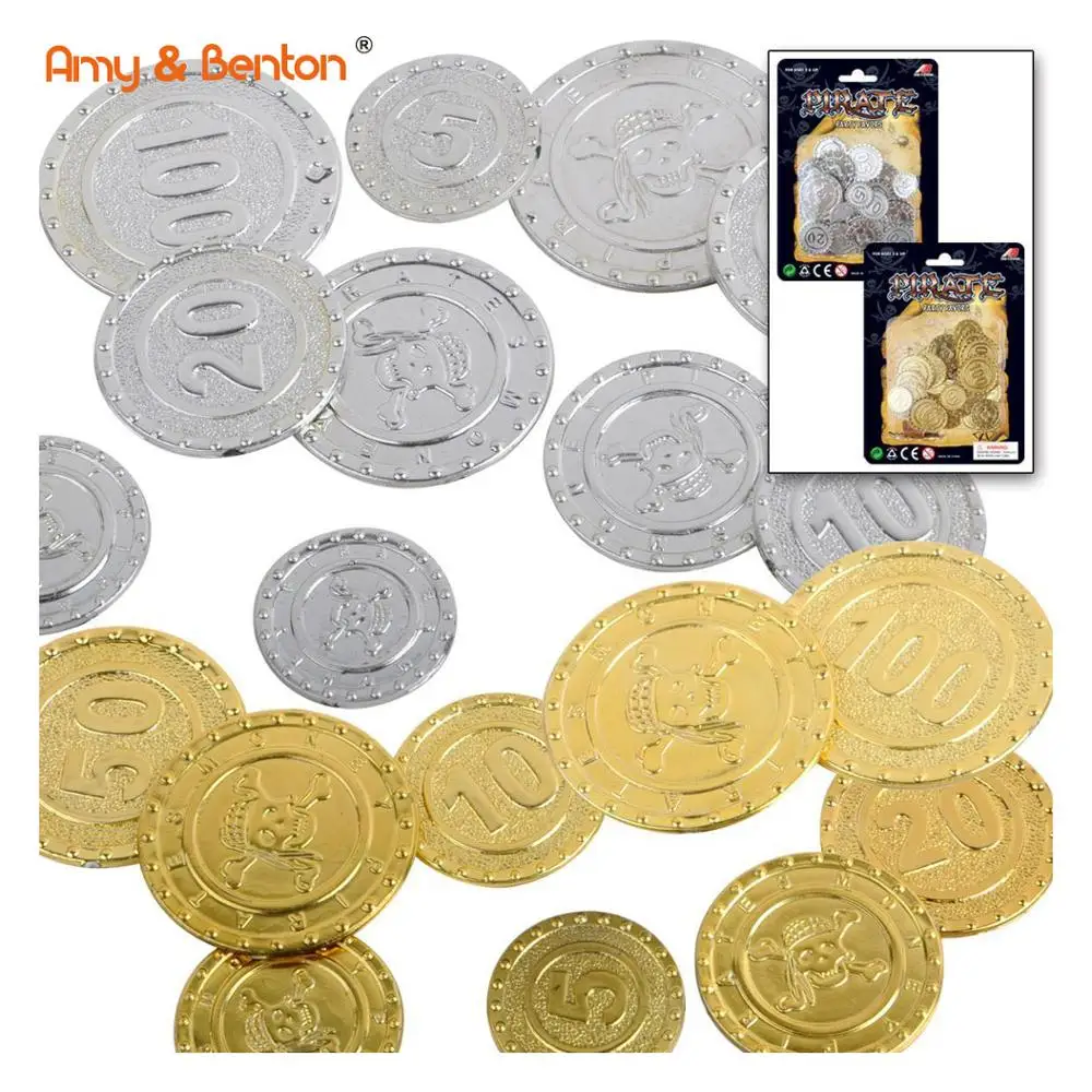 Wholesale Custom Pirate Plastic Gold And Silver Coins For Board Games ...