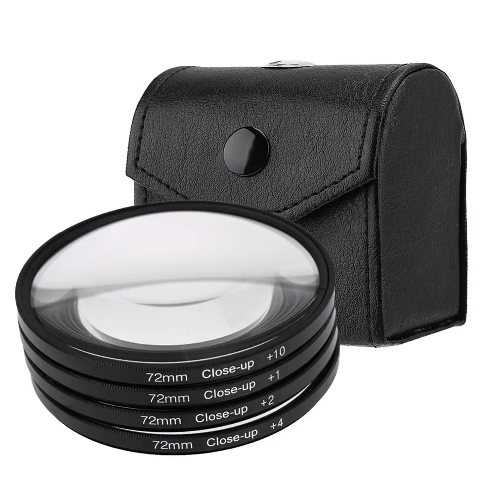 52mm 67mm 72mm 77mm Macro Close-Up Filter Set +1 +2 +4 +10 Lens with Pouch Macro Lens Filter Kit for Canon DSLR Camera