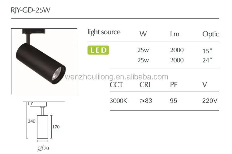 Rise 5 Years Warranty Dimmable Led Juno Track Lighting 25w Dimmable Led Juno Track Lighting 25w