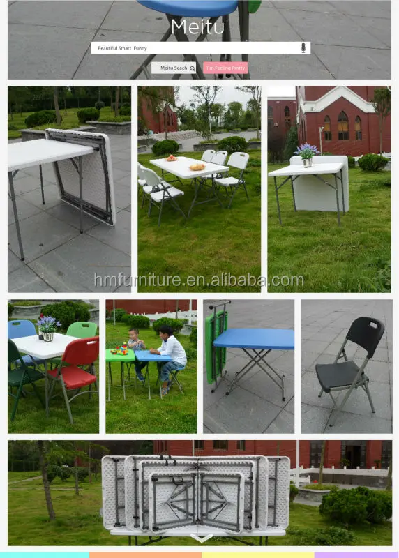 60 Inch Plastic Folding Round Table For 8 Seats For Outdoor Use From
