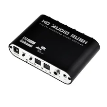 Digital Dolby DTS/AC-3 Optical to 5.1-Channel RCA Analog Audio Gear Sound Decoder SPDIF With Power Adapter Free Shipping