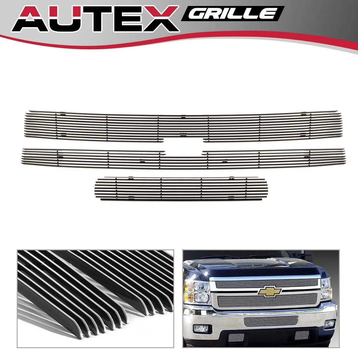IPCW CWOB-9902CK Chevrolet Silverado Billet Bolt-On Grille