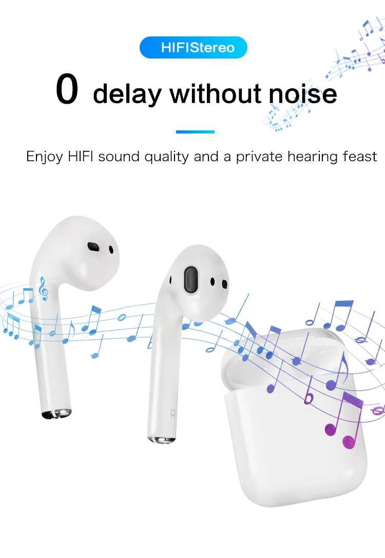 1:1 Airpo Wireless Pairing Rename pods GPS Charging case Ear Detection Tapping Control for Android IOS 2-3 Hours playing - ANKUX.COM
