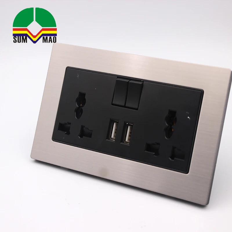Modern Light Switch Manufacturer 13A Socket Special Price Firewall Board Multimedia Plug Outlet With Double USB