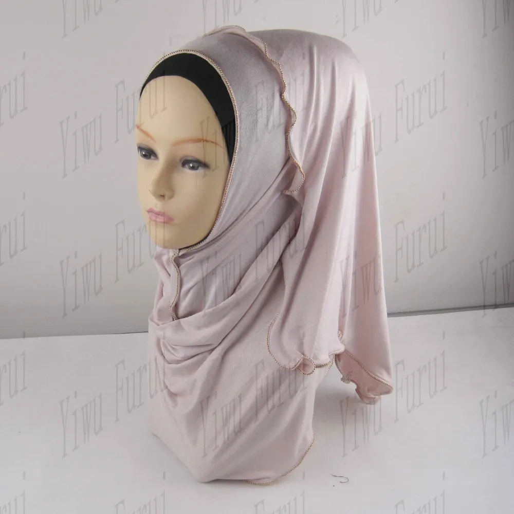 Fashion Wholesale Zipper Jersey Cotton Hijab Scarf For 