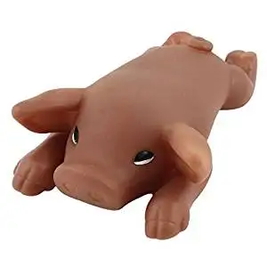 LUQUAN Brown Vinyl Rubber Pig Designed Pet Dog Cat Chew Sound Squeaky Toy