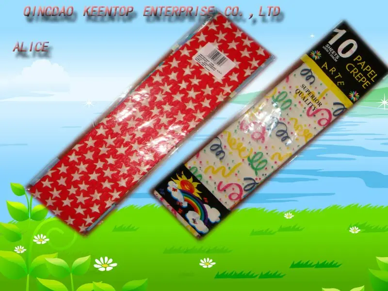 color printed crepe paper