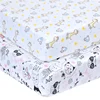 Baby 100% Cotton Leaves Printing Percale Portable Mini Fitted Crib Sheet