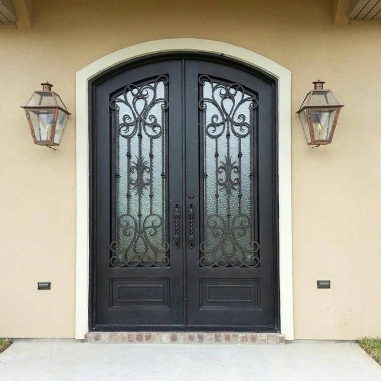 Puertas De Entrada De Seguridad De Doble Entrada Principal De Hierro