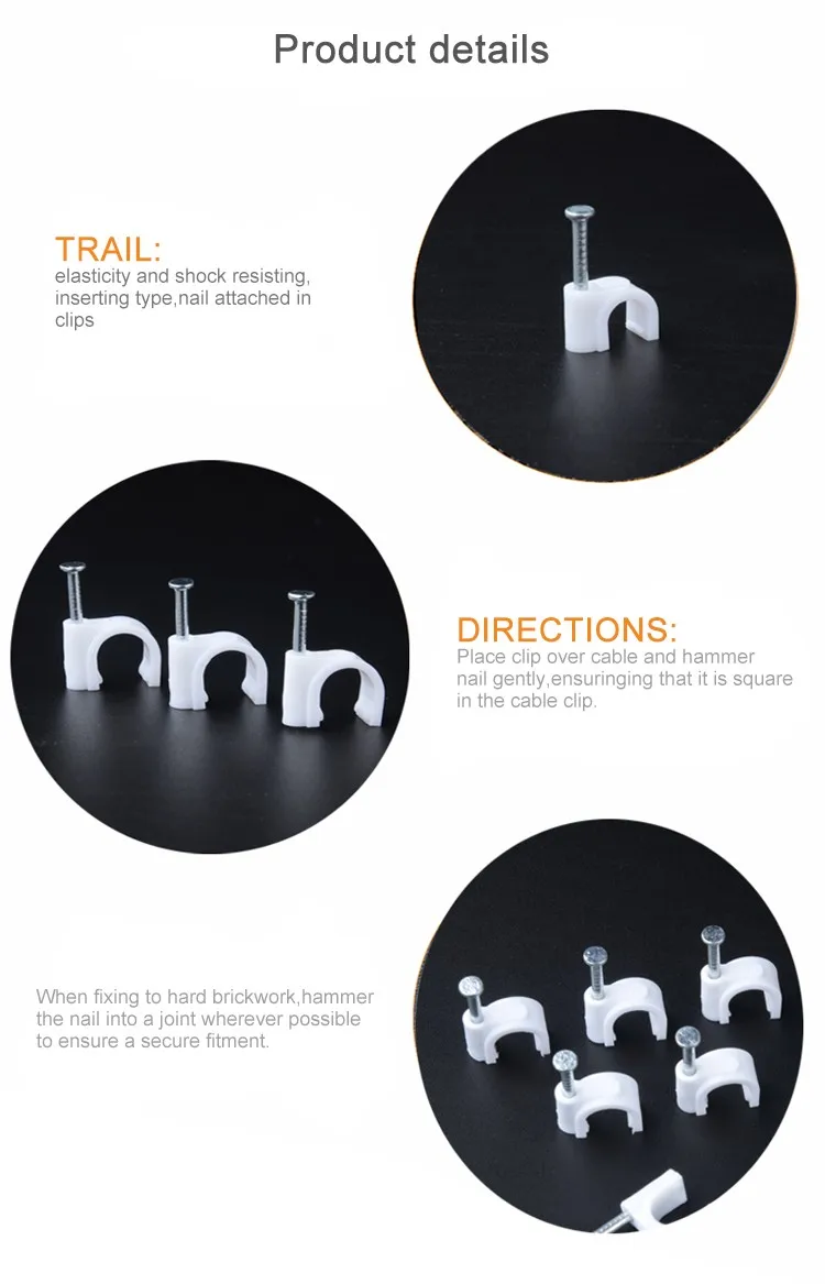 Qiligang Brand Quality Round Type Concrete Adhesive Cable Clip Buy