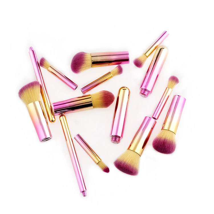 New Arrivals Top Quality Bristles Detachable Gradient Plastic Makeup Brush Set