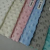 China manufacturer soft and safe warp knitted 100 polyester plain dyed dot plush minky fabric for children bedding