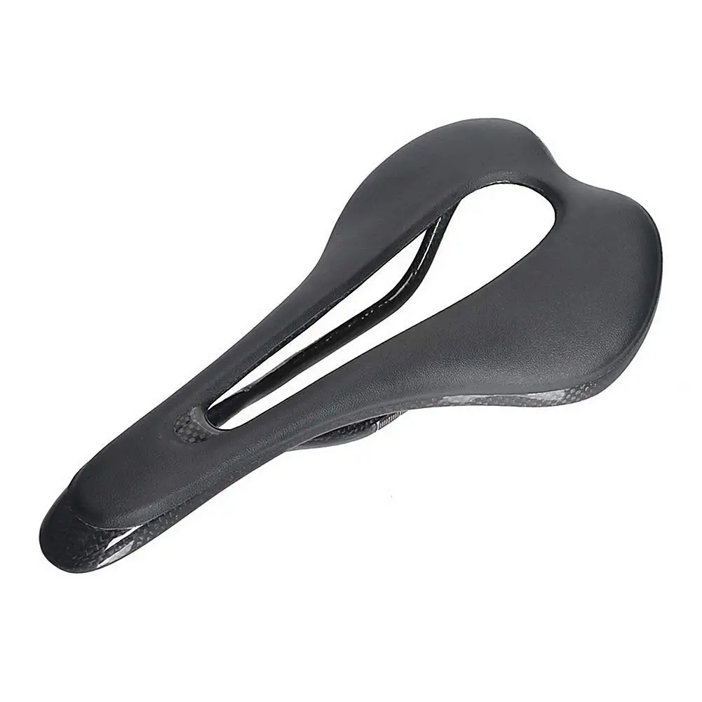 TOSEEK Carbon Fiber Bike Seat Comfortable Mountain Bike Saddle Cushion with Leather Cover