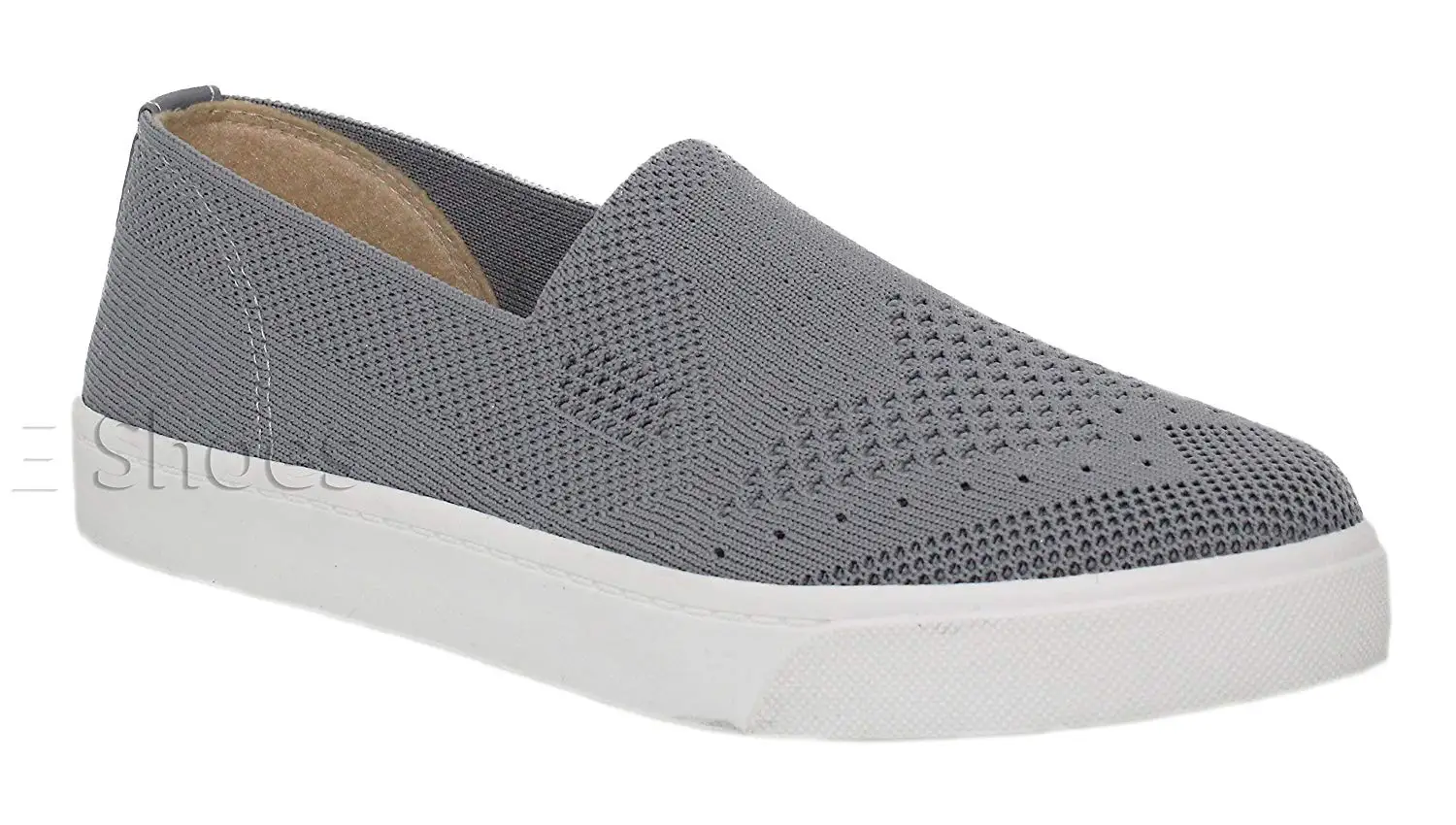 MVE Shoes Women's Closed Toe Elastic Side White Rubber Sole Loafer Slip On