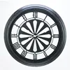 customize tire shape large black metal frame round LED light wall clock