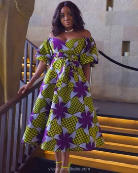 Shoulder Puff Sleeve Dress