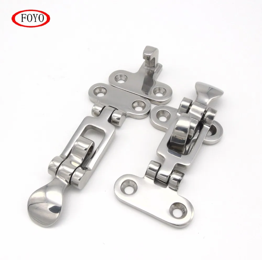 Swivel Hasp Double Hinge 316 Stainless Steel Boat Anti Rattle Latch