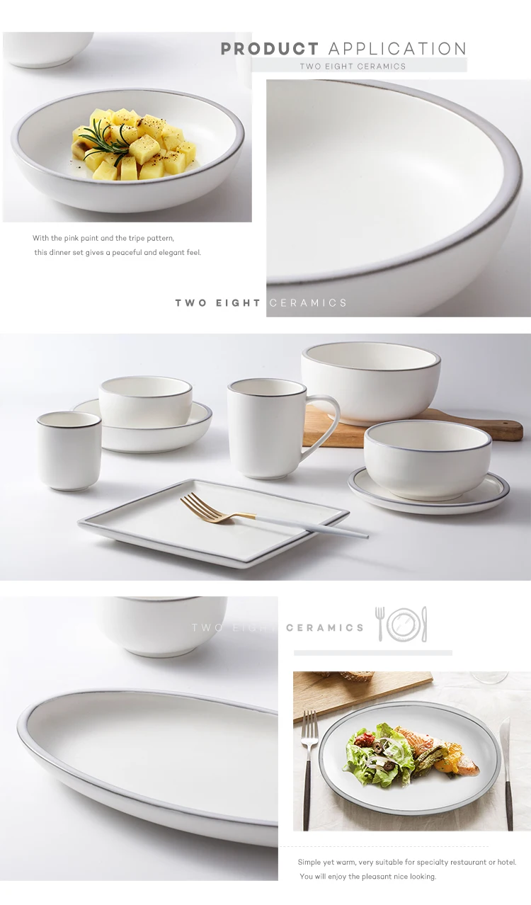 28 Ceramics Wholesale Hotel & Restaurant Stylish Serving Crockery Tableware Ceramic Dinner Dishes Plates CeramicDinnerware Sets*