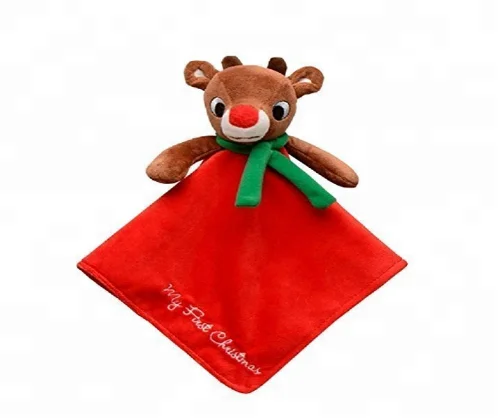 2018 плюша Рождество животных Детские doudou/плюшевые олень детское одеяло с погремушкой в голове