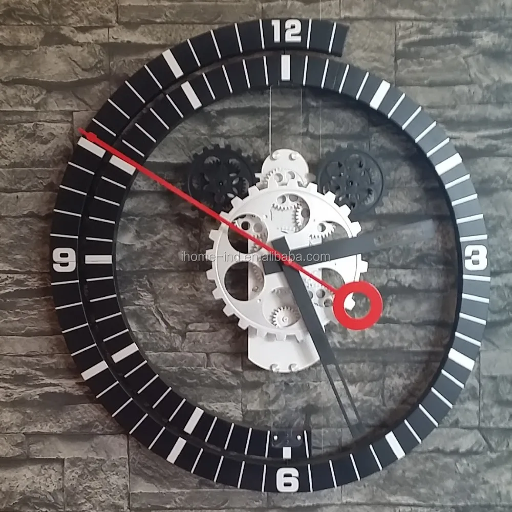 Reloj Mecánico De Pared Con Engranaje Grande,Digital,Para Decoración