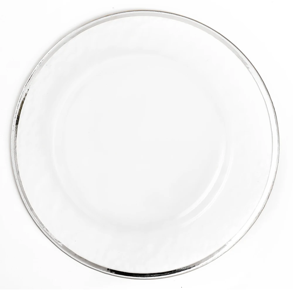 Wholesale Clear Under Plate Wedding Galvanized Glass Charger Plates