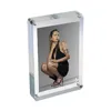 Clear Acrylic 4" X 6" Rounded Corners Magnetic Photo Frame for Pictures or Awards, Acrylic Double Sided Frame with magnets