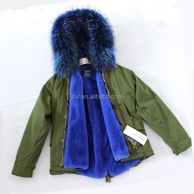 blue fur lined parka