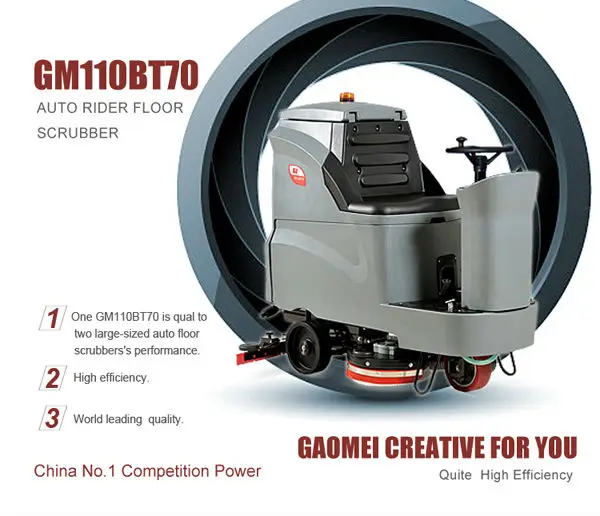 Gm110bt70 Auto Rideon Floor Tile Cleaning Machine With Dual Brush