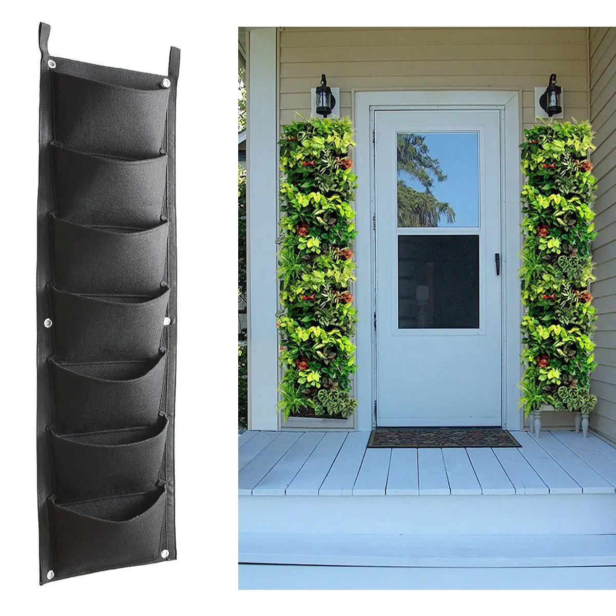 Felt Fabric Vertical Planters Large Capacity Hanging Garden Planters