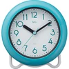 Bathroom 24 hour wall round plastic wall clock white and blue color