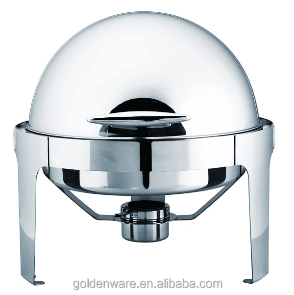 Golden Ware 6l Economic Stainless Steel Roll Top Round Buffet Dome