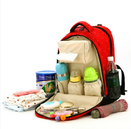 Baby diaper Backpacks Big Capacity polka dot diaper bag waterproof Mummy Outdoor travel backpack nylon nappy