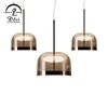 Modern simple style kitchen lighting hanging glass metal LED pendant lamp