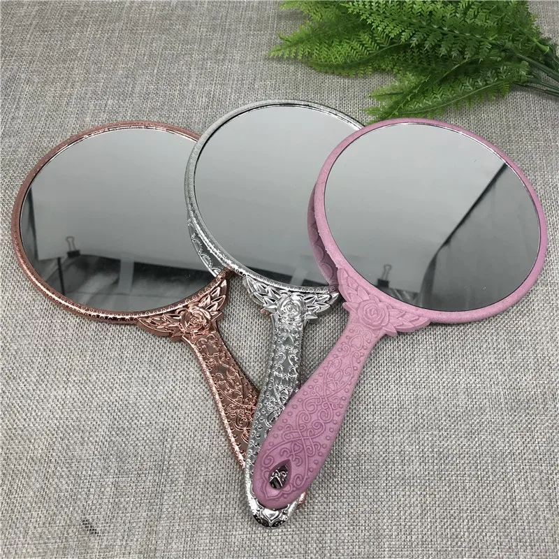Vantage Oval Fourcolor Flower Plastic Hand Held Mirror With Handle Buy Makeup Hand Mirrpr