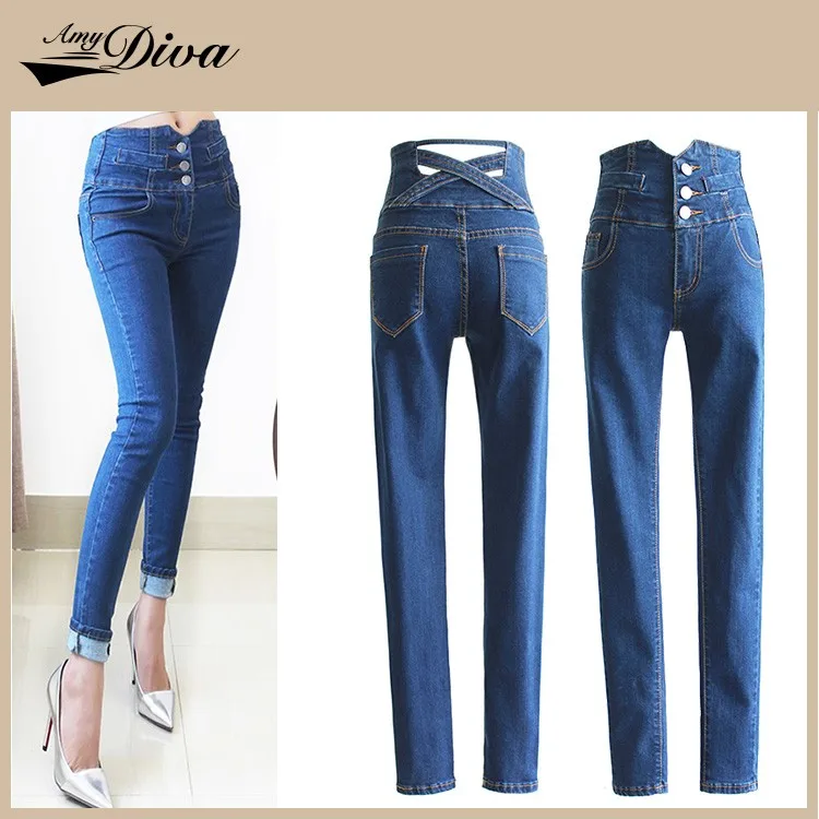 2016 Top Design Ladies Long Jeans Trousers Fashion Skinny Women Jeans