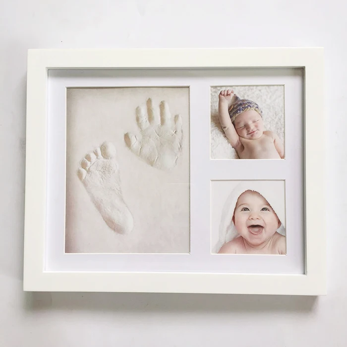 New arrivel Air Dry CLAY Baby Child photo frame Foot Hand Print