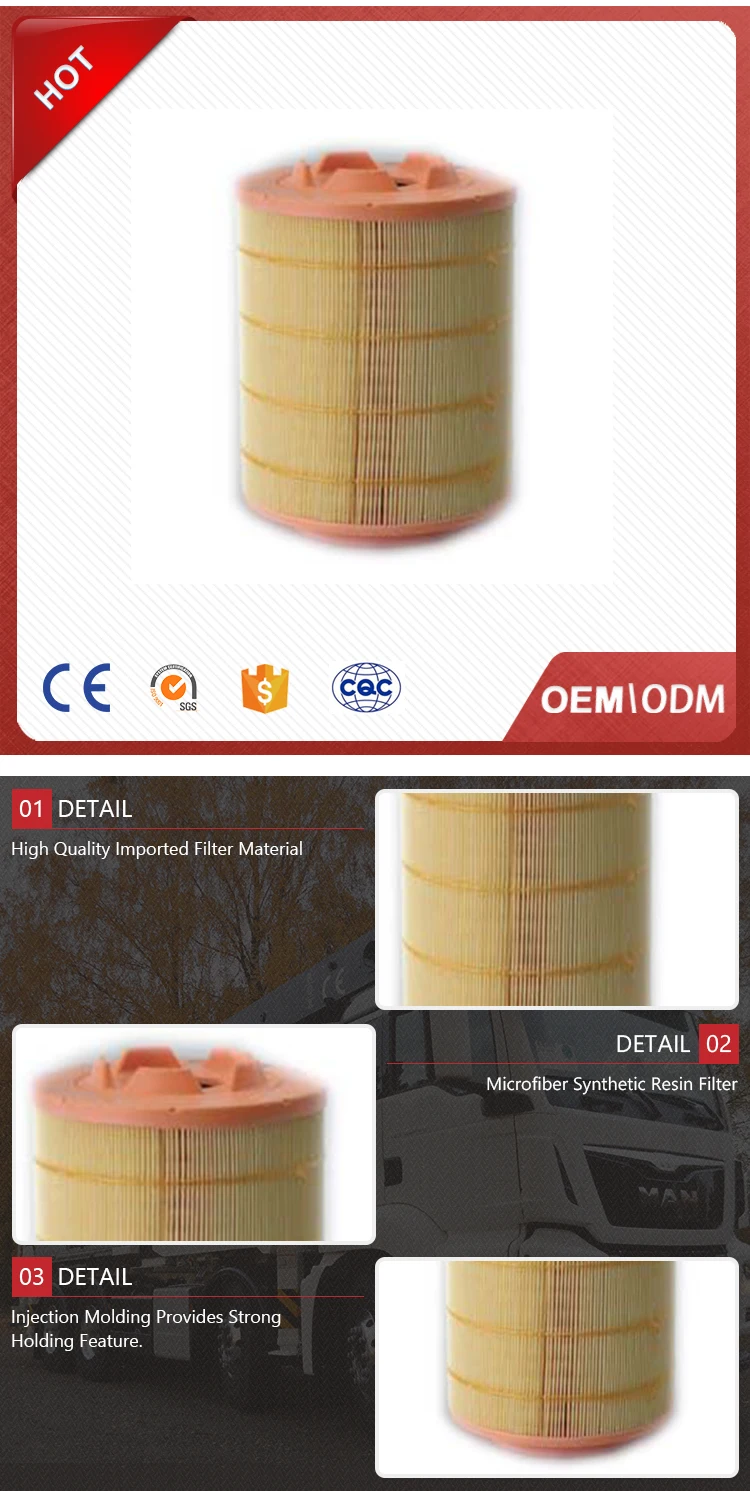 Air filter paper specification 81084050023 high performance air filter