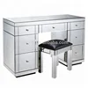 Best Selling Contemporary Immaculate Furniture Mirrored 7 Drawer Dressing Table In Silver For Bedroom