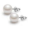 FreeShipping Jewelry White Simulated freshwater Pearl Bridal Stud 925 Silver Earring 6-8mm bling imitation pearl earrings 2019