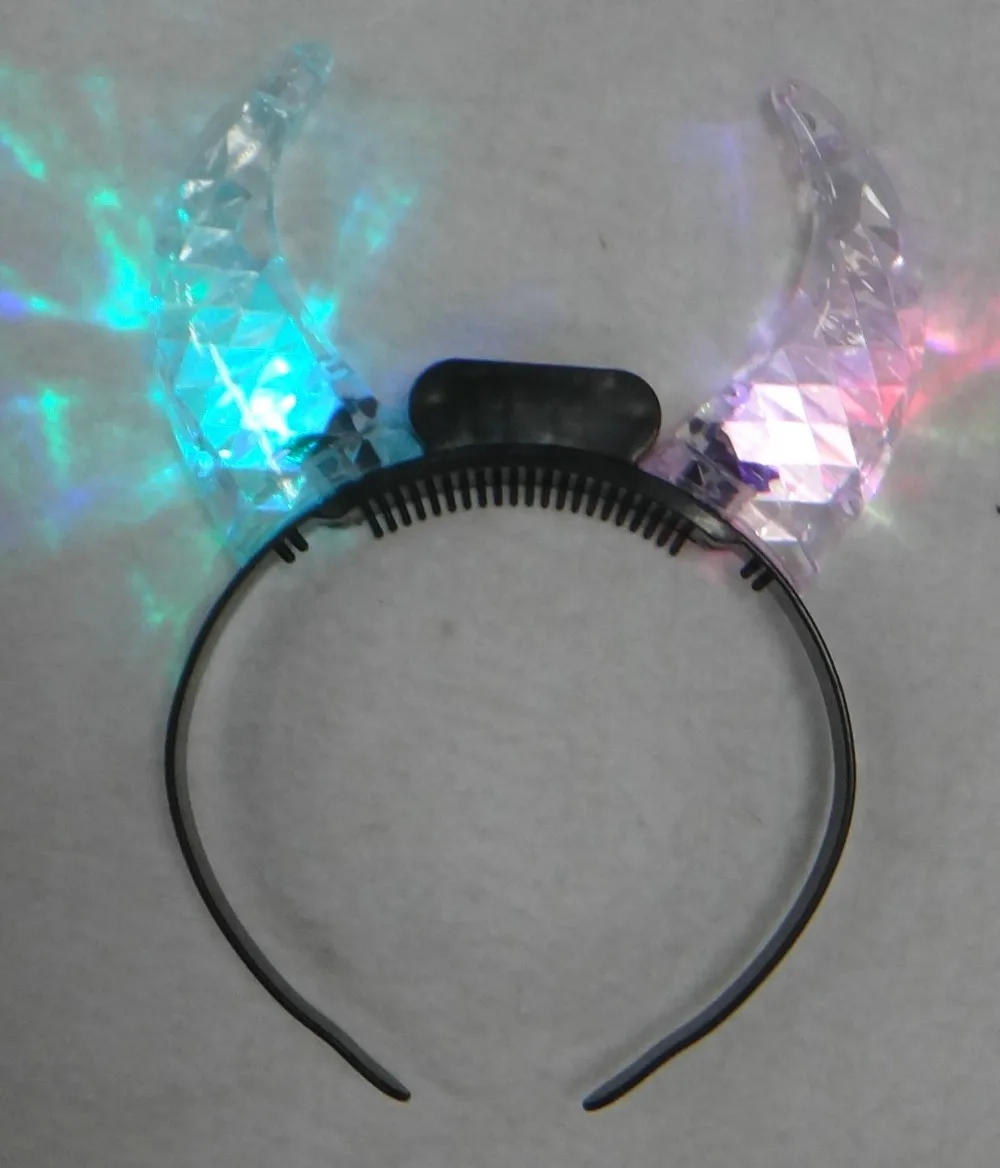 Led Clear Crystal Devil Horns Devil Horns Headband Horns Led Headband