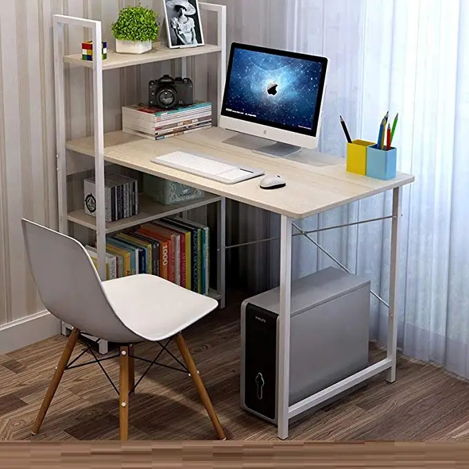 Modern Bookcase With Study Table Set Design Writing Office Computer
