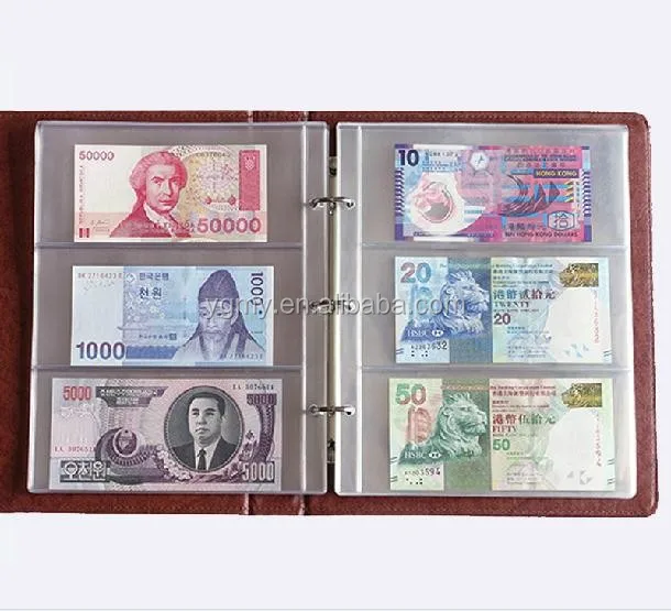 Banknotes Money Transparent Pvc Page Of Paper Money Coin Album Loose