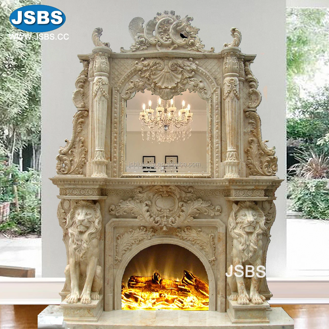 Carved Furniture Marble Fireplace Mantel With Lion Buy Indian