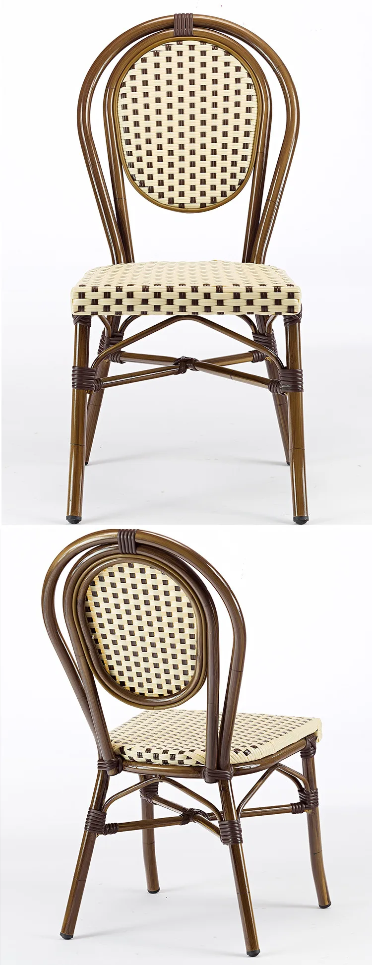 Wholesale Modern Design outdoor furniture Stacking Wicker Cafe Chair