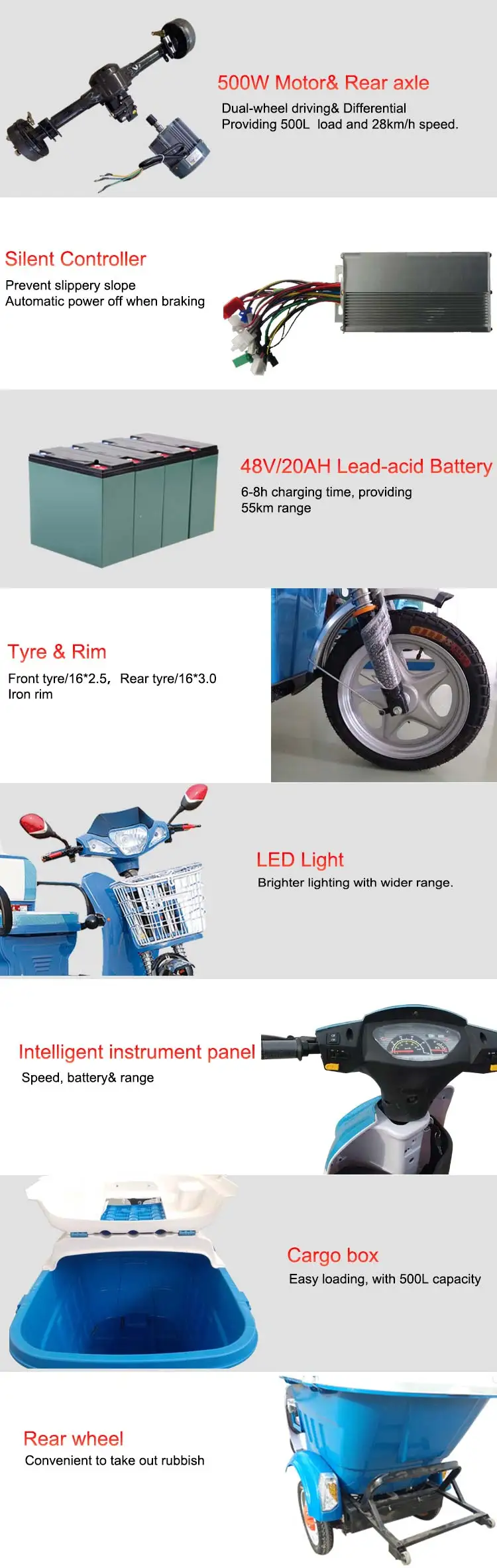 New designed electric garbage tricycle for sale