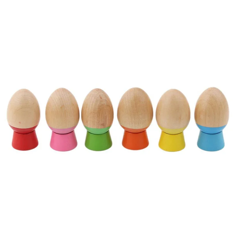 Rainbow Eggs Stacking Blocks Game Wooden Early Educational Toys Buy